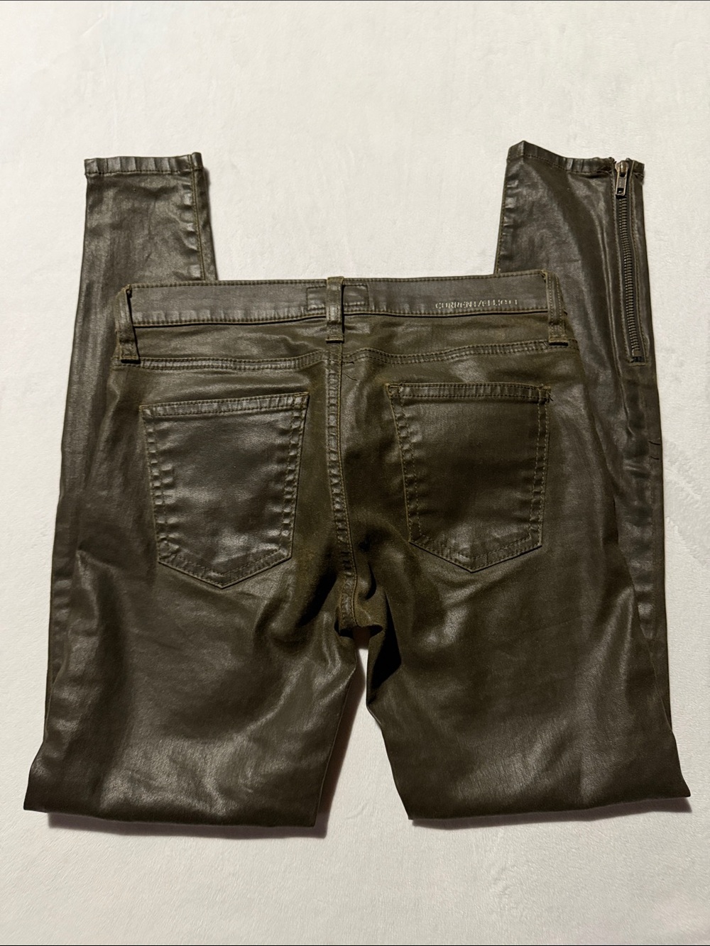 Current/Elliott faux leather brown skinny ankle zipper - Picture 4 of 6
